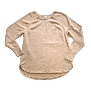 L.L. Bean Women's Merino Wool Sweater Size  Large Cream Beige Vintage Academia